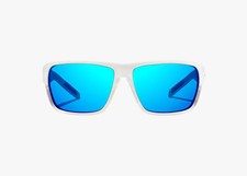 BAJIO Rigolets White/Silver Matte | Blue Mirror Glass Sunglasses