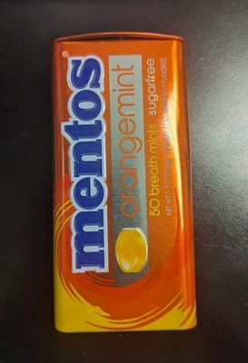 Mentos Orangemint Peppermint Breath Mints TIN ONLY COLLECTIBLE extremely rare