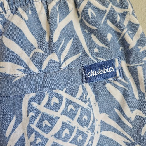 Chubbies Swim Trunks Mens XL Blue White Pineapple Print 5" Inseam Brief Liner - Picture 4 of 12