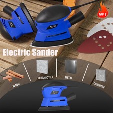 Electric Palm Sander Detail Sanding Machine Woodworking Tools With 6 Sand Papers
