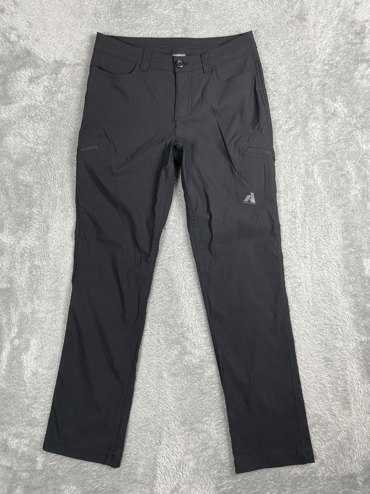 Eddie Bauer Pants Womens 6 Black First Ascent Hiking Stretch Zip Pockets Trail