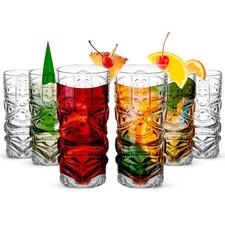 Clear Tiki Glasses, Set of 4 or 6 - 450 ML