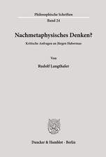 Nachmetaphysisches Denken? | Rudolf Langthale...