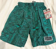 VTG 1980s Vision Street Wear NOS Tribal Print YOUTH M 12-14 Shorts USA NWT Rare