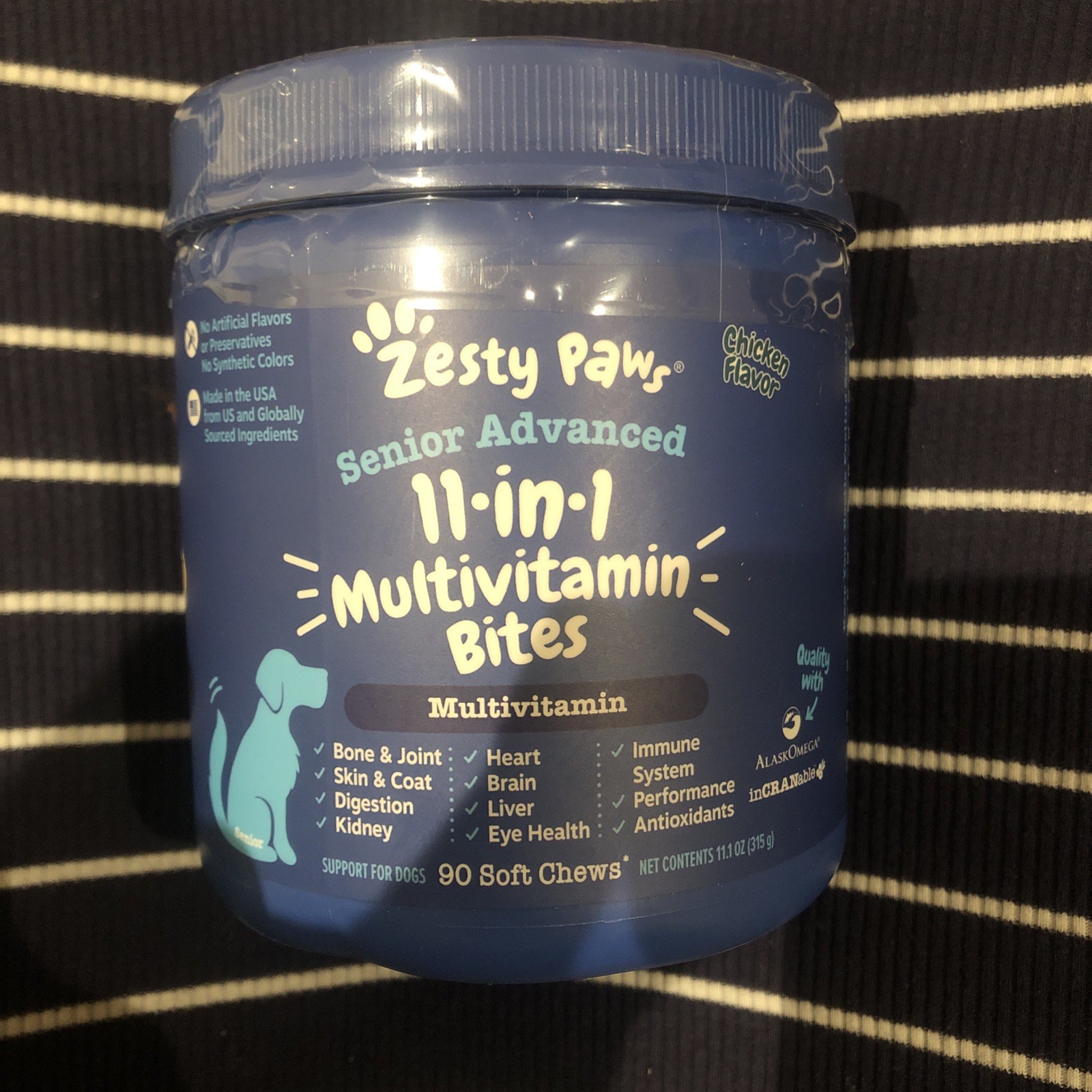 Zesty Paws Senior Advanced 11 in 1 Multivitamin Bites for Dogs - 90ct 8/2027