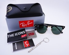 Ray-Ban Sunglasses RB3016 Clubmaster Classic Black Frame Green Lens Unisex 49mm