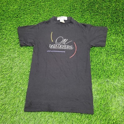 Vintage 80s Data Computer Shirt Teens Medium 16x25 USA