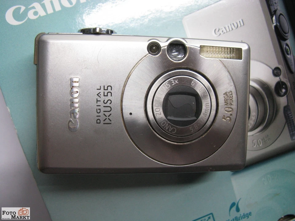 Set: Canon Digitalkamera Digital IXUS 55 IS Zoom-Objektiv 3x lens + SD-Karte - Bild 2 von 4