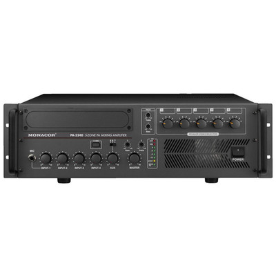 Monacor PA-5240 ELA-Verstärker Audioverstärker 240 W 5-Zonen schwarz