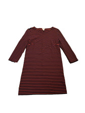J CREW Retro SOFT Stretch Red Navy Blue Striped Long Sleeve EUC Dress sz XS