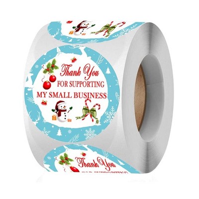 Happy New Year Sticker Labels,2 Inch Round Thank 2 inch, Gold, Silver, Or Red 