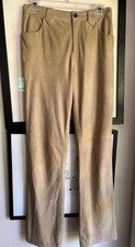Lauren Ralph Lauren sz 4 sand color suede pants w top stitching partial lining