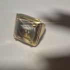 Gold Tone Metal Cocktail Ring Clear Square Crystal 1-Stone Prong Set Size 7.5 — photo 2