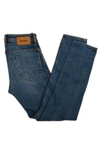 Diesel jeans uomo S blu denim straight slim lavaggio chiaro logo 5 tasche