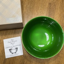 VNTG  Reed & Barton Paul Revere Blue/Green Enamel Footed Silverplate Bowl 1120 *