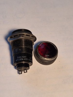 Dialco 1'' Amber Panel Lamp Indicator Jewel Cut Lens, 75W, 125V, NOS.