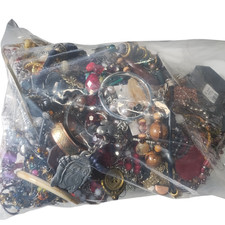 7 LB Bulk Costume Jewelry Mixed Lot Craft Junk Wear Repair Tangled Estate