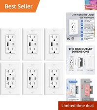 USB C Wall Outlet, 20 Amp Power Outlet with USB C Ports, 21W Electrical Outle...