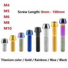 M4 M5 M6 M8 M10 Colored Titanium Bolts Allen Taper Cap Head Bolt Ti Socket Screw