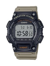 Casio Men's Black Shock-Resistant Digital Sport Watch with Tan Band -