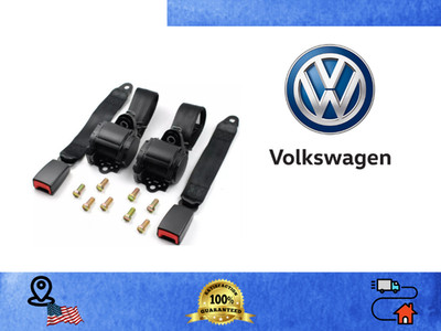 For all Volkswagen Car Rear Seat Belts 2pcs Black Retract Adjustable