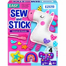 EZCRA Unicorn Sewing Kit for Kids Ages 4-8 - 4 Beginner Projects