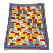 Handmade Dr. Suess Themed Quilt Colorful 55  L x 44  W