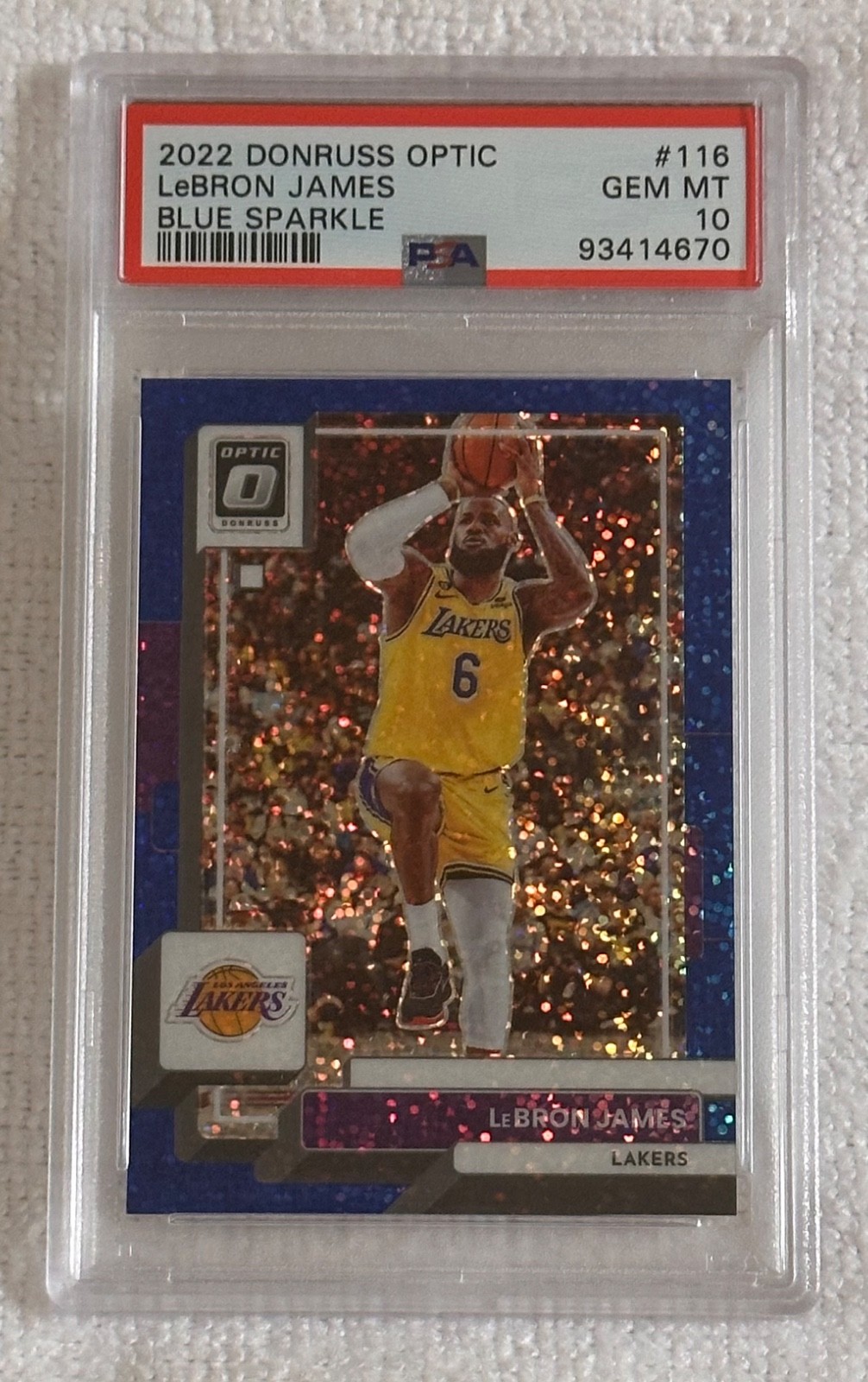 2022 DONRUSS OPTIC LeBRON JAMES /180 BLUE SPARKLE #116 PSA 10