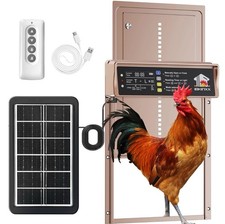 IBKINXX Automatic Chicken Coop Door Solar Powered with Timer  Light Sensor L...