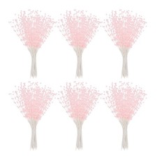 60Pcs 4mm Pearl String Bouquet Pearl Stick Stems Bouquets Garland Spray Pink