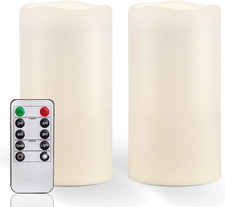 6" X 4" Large Waterproof Outdoor Flameless Candles with Remote Control and Timer