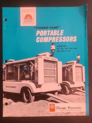 Vintage Chicago Power Vane Portable Compressors 14 Page Advertising Brochure