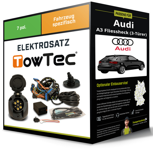 Elektrosatz 7-Pol Spezifisch für Audi A3 Fliessheck (3-TüRer) 08-12 NEU-image