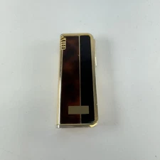 Vintage Colibri Japan Tabletop Lighter Tortoise Gold Tone Enamel Smoking