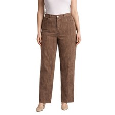 Alfred  Dunner Brown Textured Pants Size  12   Classic Straight  Leg Comfort