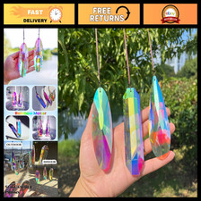 3Pcs 5" Crystal Sun Catcher Prisms - AB Colored Hanging Suncatchers for Windows,