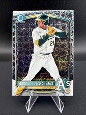 Leo De Vries 2025 Bowman Draft Mega Box  Laser Refractor #BDC-87 Athletics