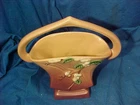 Orig 1947 ROSEVILLE Pottery SNOWBERRY Pattern BASKET PLANTER Clean