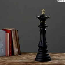 Queen Chess Piece Statue - Modern Decorative Chess Game Sculpture For Home Decor
