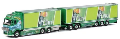 WSI - VOLVO FH02 Globetrotter XL rigid box carrier 6x2 combi trailer and doll...