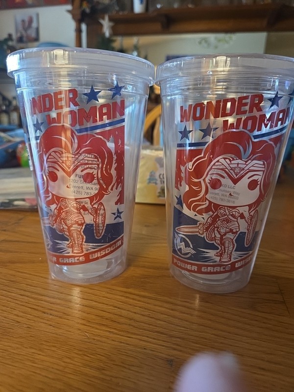 2 New Funko Wonder Woman Tumbler Cup DC WW Legion of Superheroes 16 FL Oz 