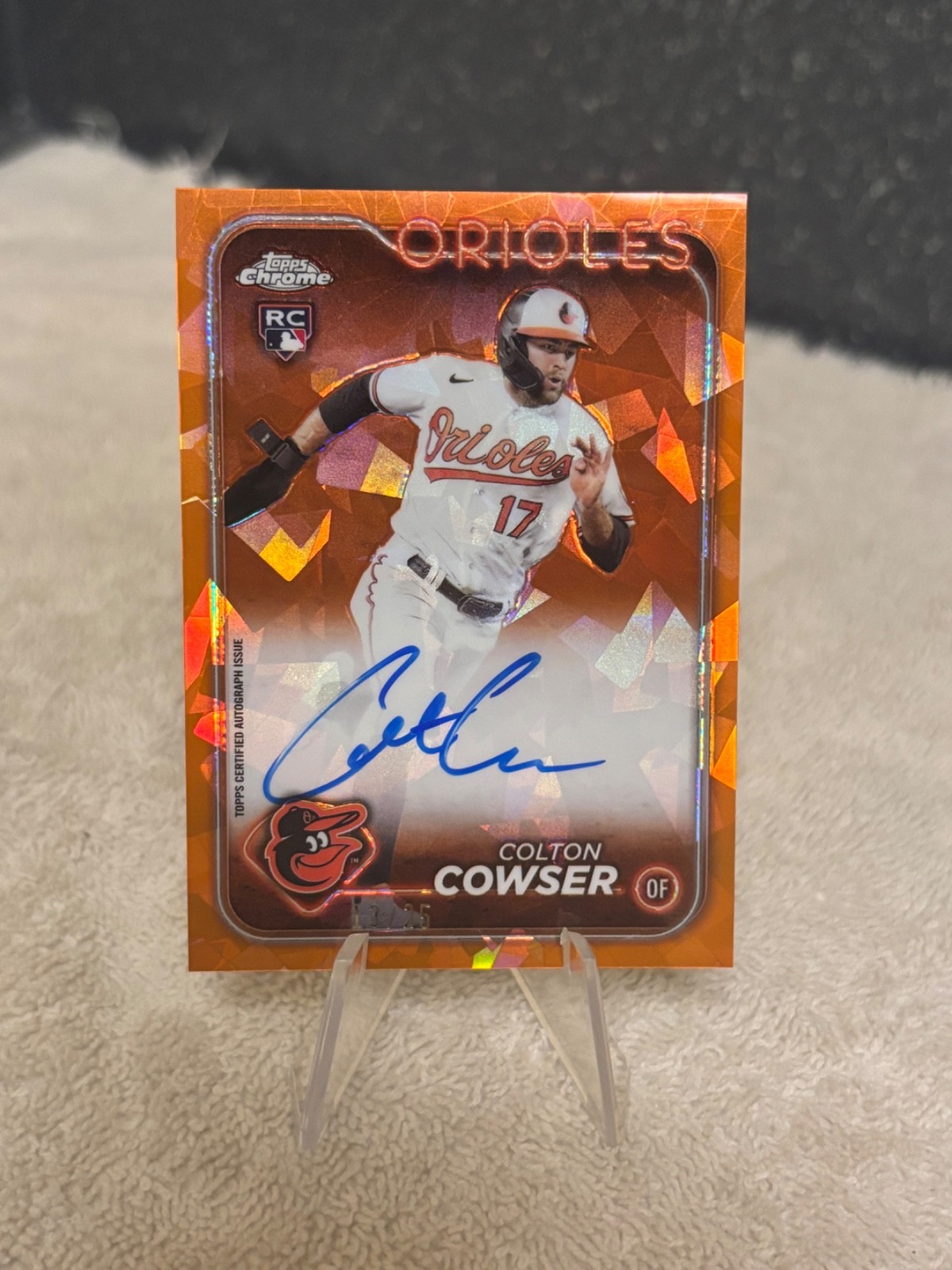 2024 Topps Chrome Sapphire Colton Cowser Rookie Auto Orange /25 Orioles 