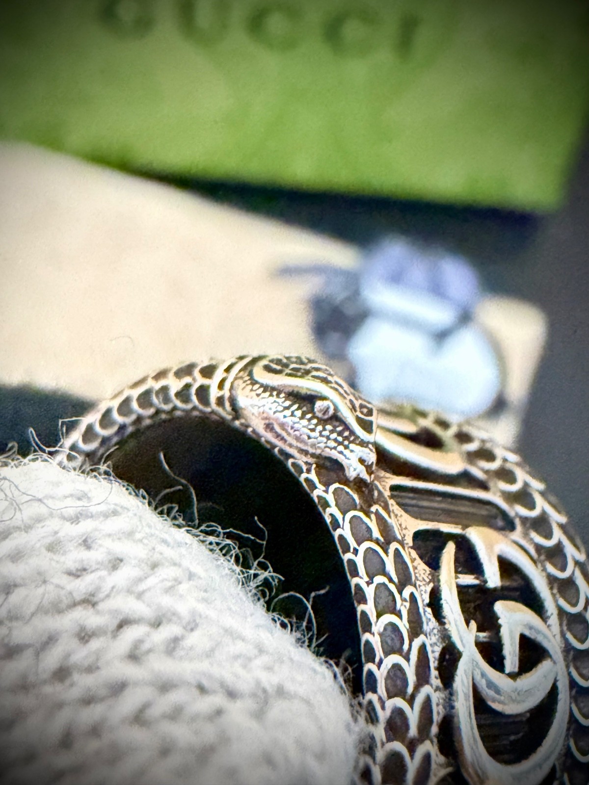 NEW Gucci Garden Marmont Double G Snake Ring 925 Silver Sz Italy 13 / US 6.5 image 10