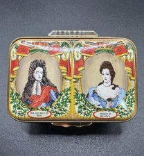 Halcyon Days England Enamels Glorious Revolution #35 Royalty Hinged Trinket Box