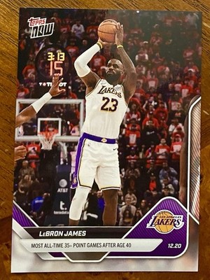 LeBron James 2025-26 NBA Topps NOW #95 Most 35+ Games After Age 40 Commemorative