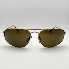 Vtg Giorgio Armani Gold Aviator Sunglasses 614 703 Tortoise Italy Unisex 1990s