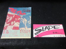 Slade 1974 Japan Tour Promo Flyer with Ticket Stub of Tokyo Concert Glam Rock