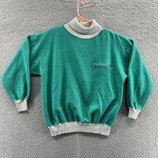 VINTAGE Boundary Waters Sweatshirt Men Medium Turtleneck Fleece Pullover 90s