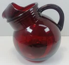 Vintage Anchor Hocking Royal Ruby 40 Oz Horizontal Rib Ball Jug