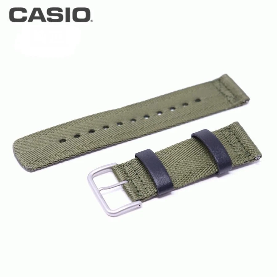 Correa de reloj Casio Pro Trek de nailon caqui genuino 10568024 para PRW-6600YB Foto 3 de 4